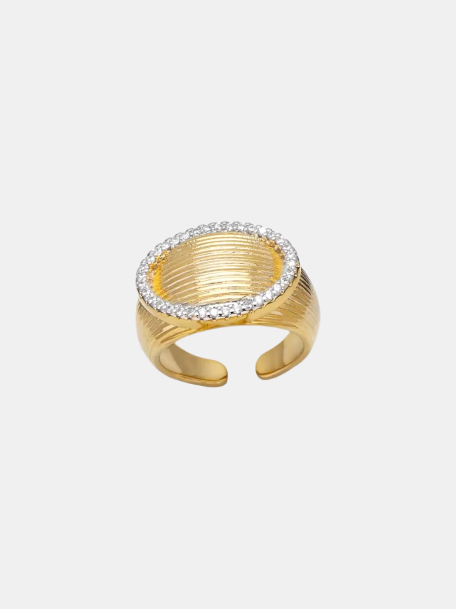 Gold ring with white stones elegant jewelry design