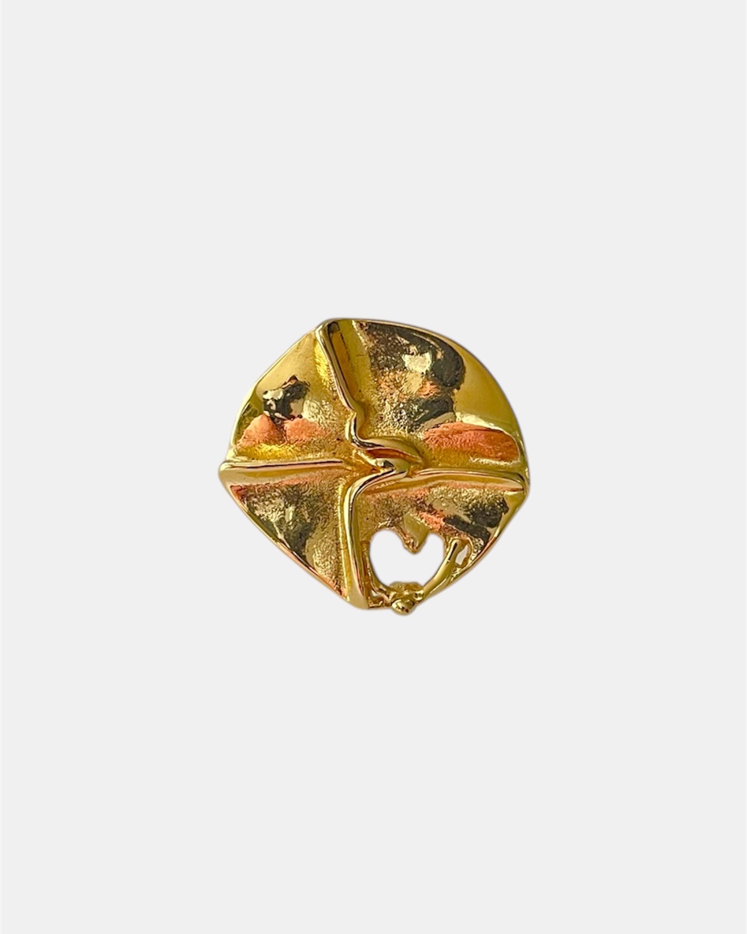 Gold round open ring elegant minimalist jewelry design