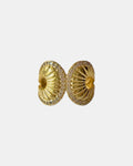 Gold seashell ring with zircon stones, elegant summer jewelry piece