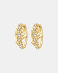 Gold star earrings in sterling silver 925