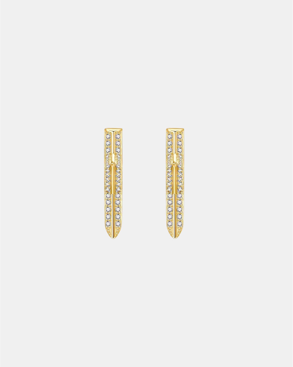 Gold star earrings in sterling silver 925 with zircon stones