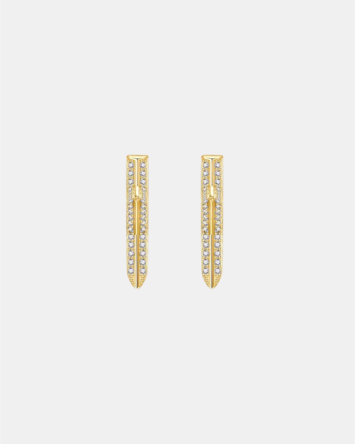 Gold star earrings in sterling silver 925 with zircon stones