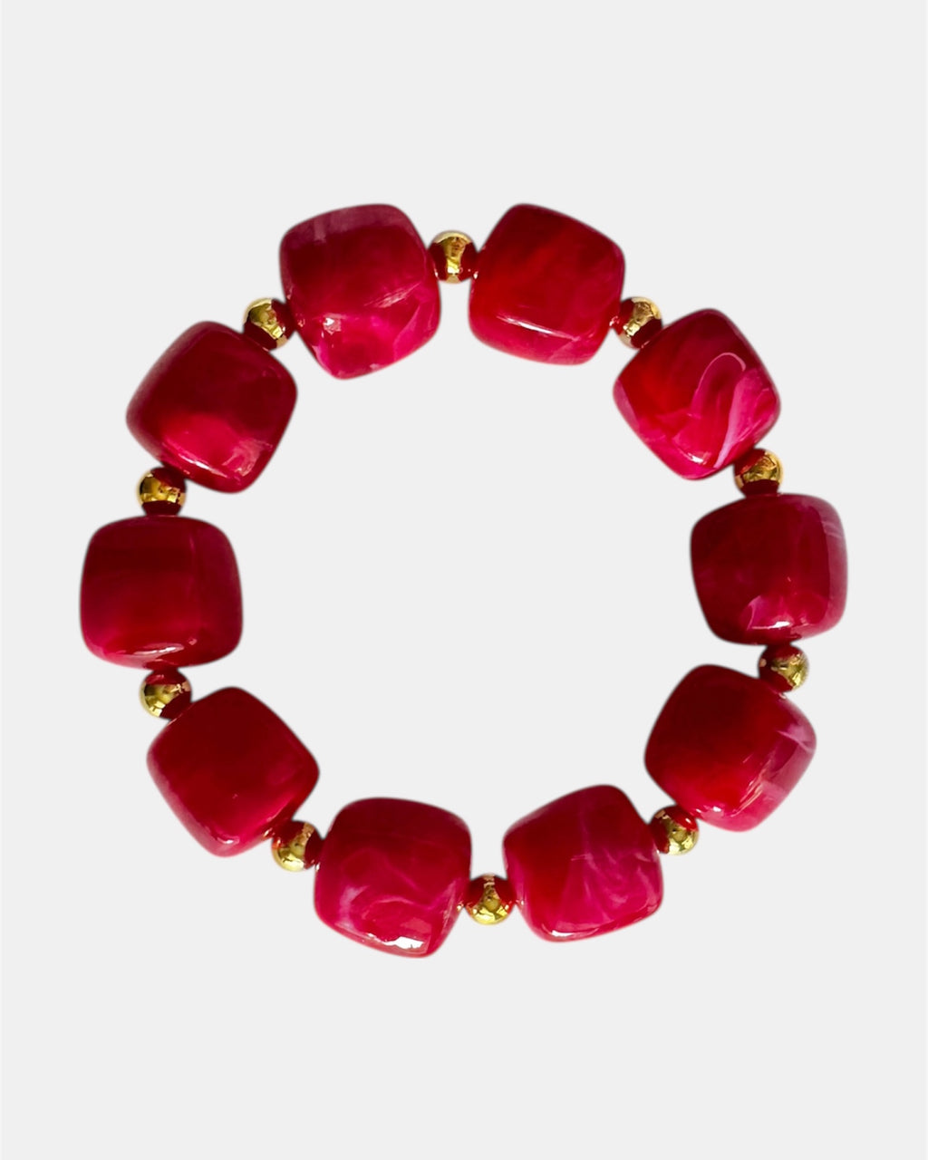 Γυναικείο βραχιόλι σε κόκκινη απόχρωση με χρυσές λεπτομέρειες