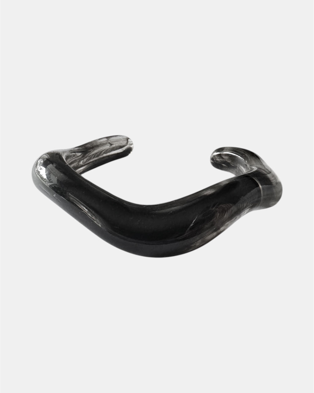 Γυναικείο μαύρο χειροπέδα βραχιόλι από πλέξιγκλας με μοντέρνο καμπυλωτό σχεδιασμό