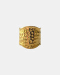 Hammered gold ring with textured finish