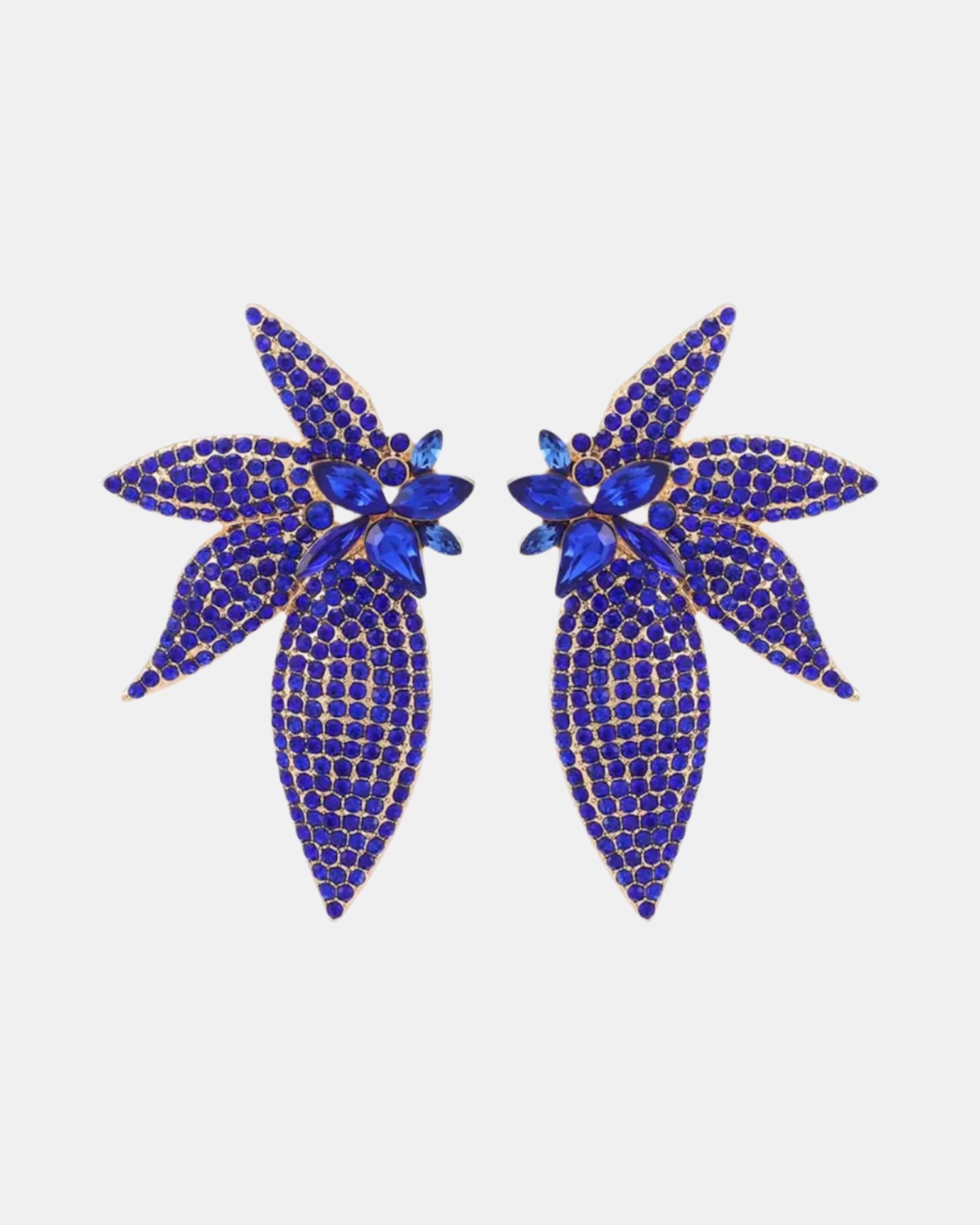 Κρεμαστά μπλε σκουλαρίκια σε σχήμα λουλουδιού