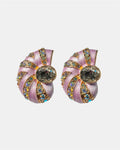 Lilac shell earrings with stones