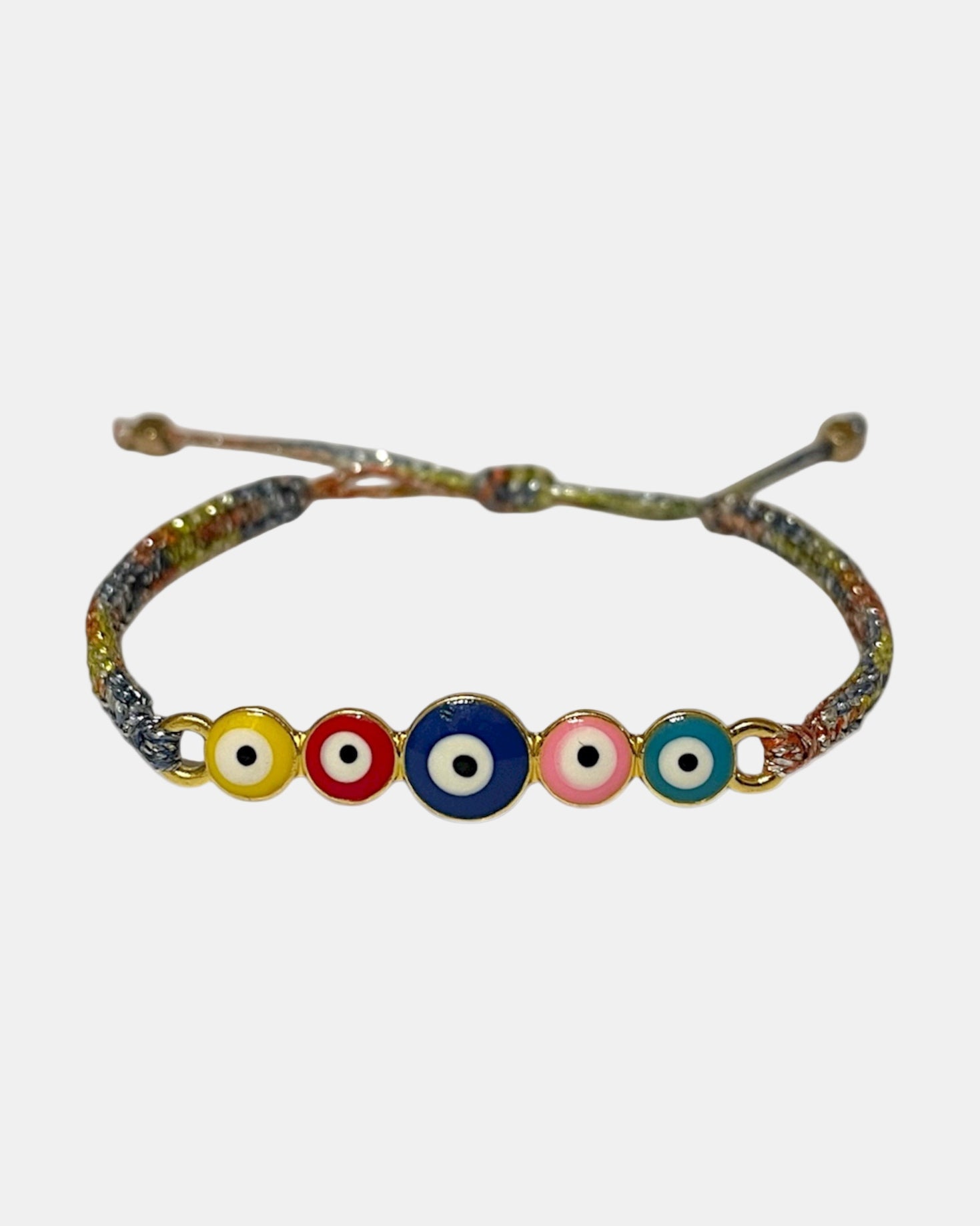 Μακραμέ πολύχρωμο βραχιόλι με μάτια.