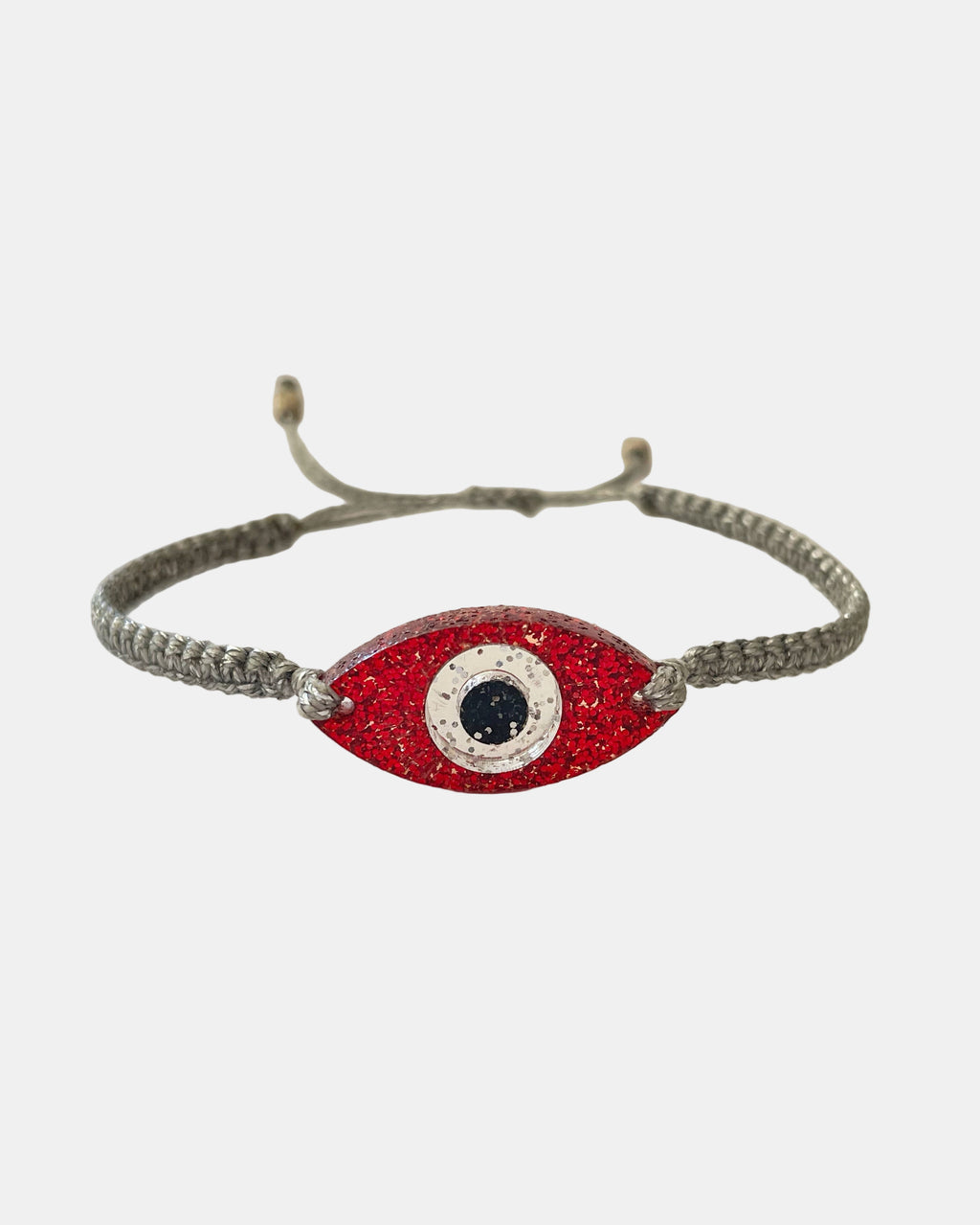 Μακραμέ βραχιόλι ασημί με πλέξιγκλας μάτι, μοντέρνο κόσμημα για γυναίκες