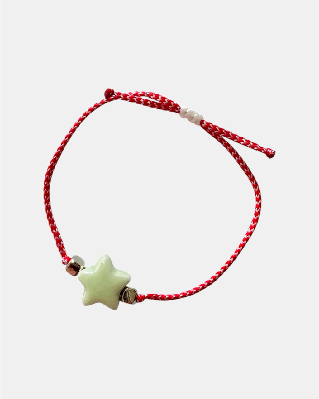 Χειροποίητο μαρτάκι με ανοιχτό πράσινο αστέρι, βραχιόλι Μαρτίου για γυναίκα