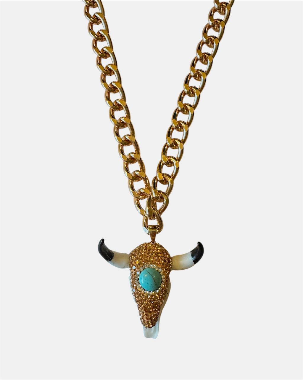 Rose gold chain necklace with a Taurus pendant