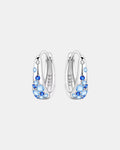 Silver 925 earrings with blue zircon stones and elegant polished finish