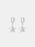 Silver dangle earrings with a star design