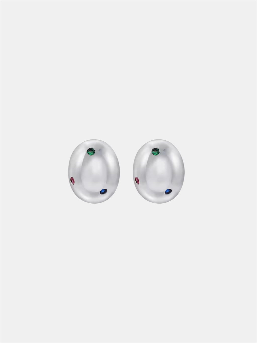 Silver earrings with egg design