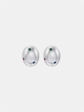 Silver earrings with egg design