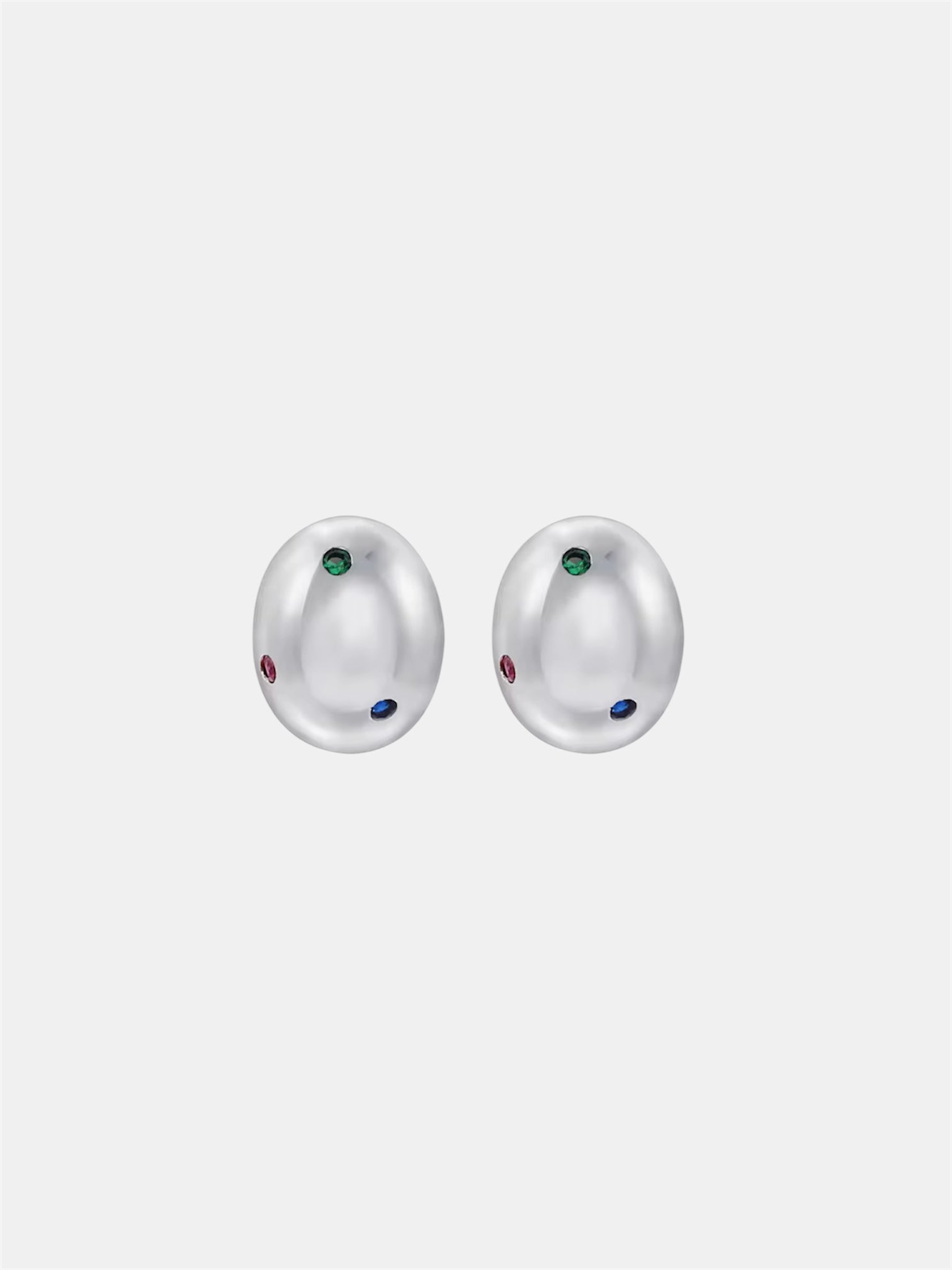 Silver earrings with egg design
