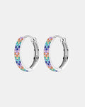 Silver earrings in sterling silver 925 with multicolor zircon stones