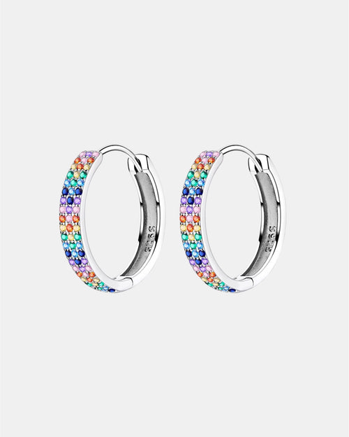 Silver earrings in sterling silver 925 with multicolor zircon stones