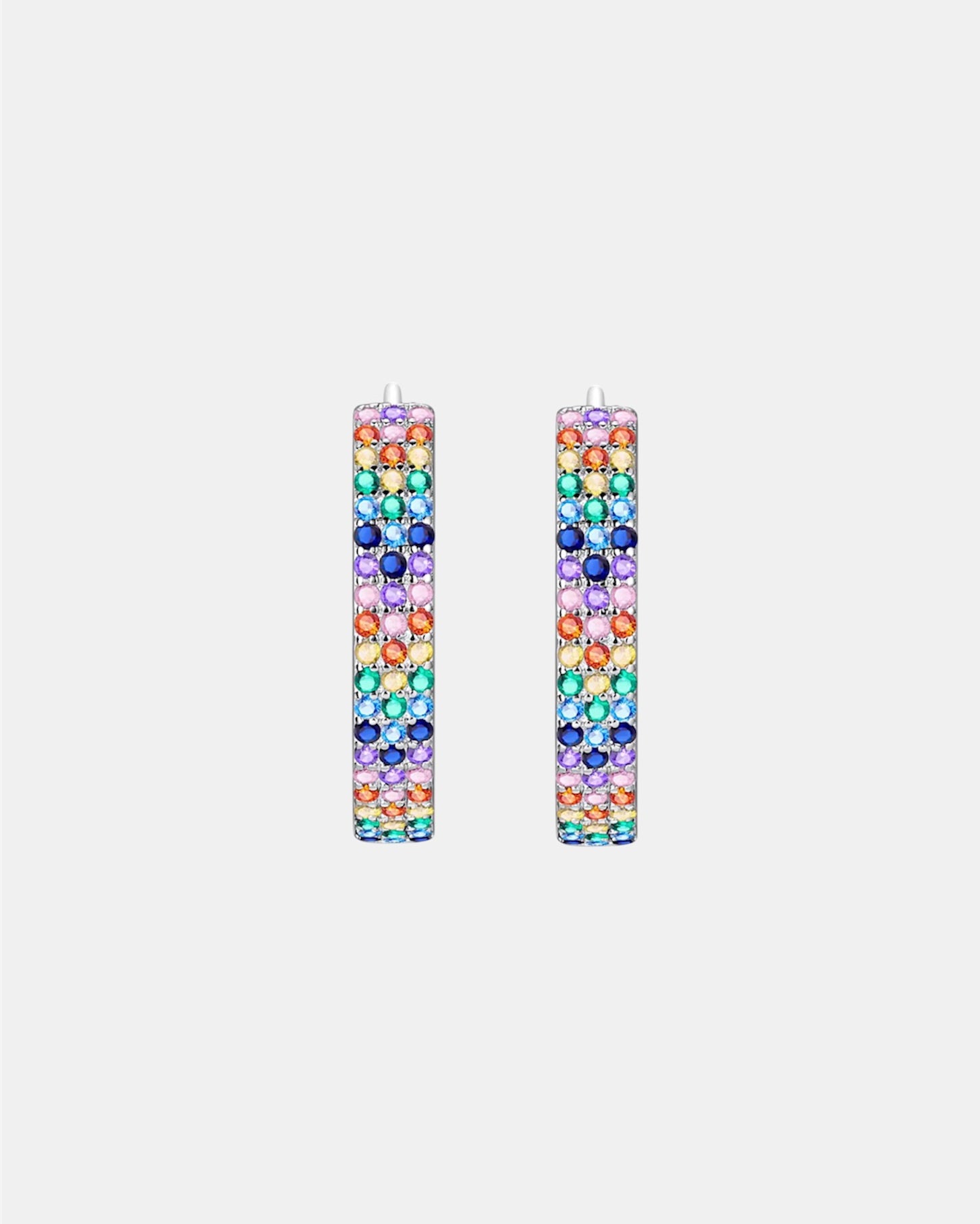 Silver earrings in sterling silver 925 with multicolor zircon stones
