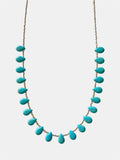 Turquoise necklace on a white background