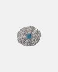 Silver open ring with light blue stone elegant jewelry design