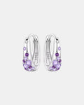 Silver earrings made of 925 silver with purple zircon stones and elegant finish