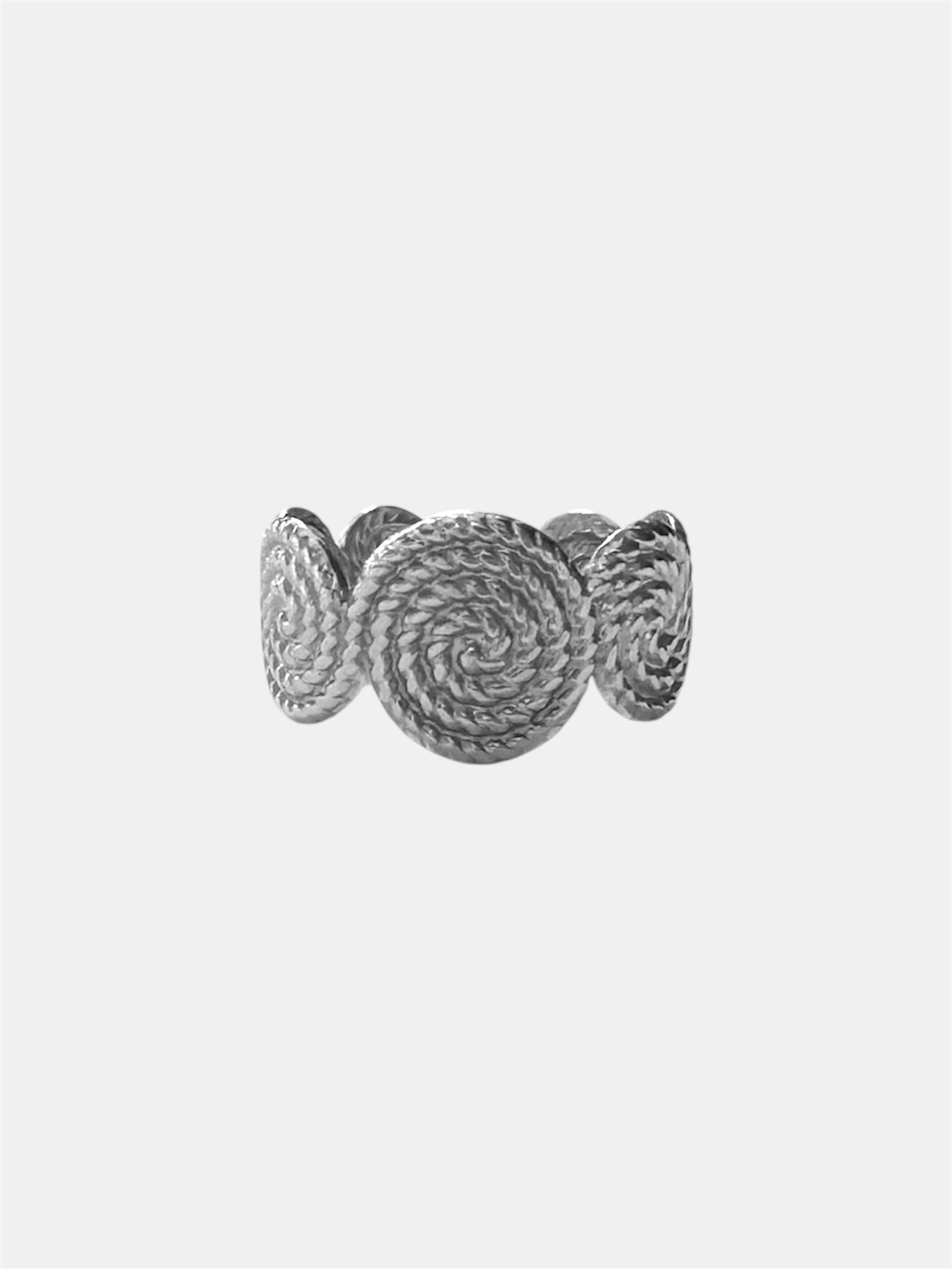 Silver ring with round elements, modern minimal jewelry piece