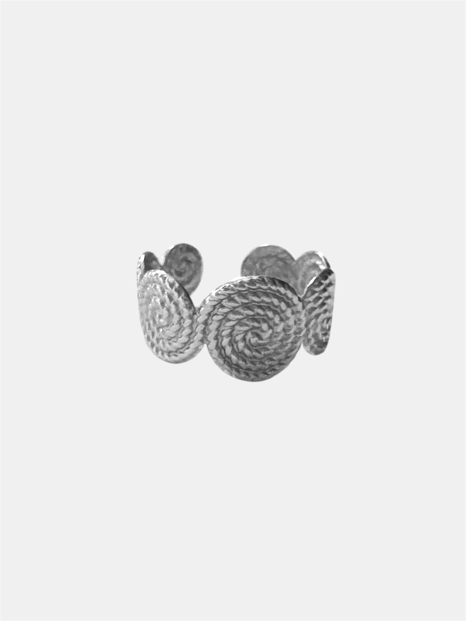Silver ring with round elements, modern minimal jewelry piece