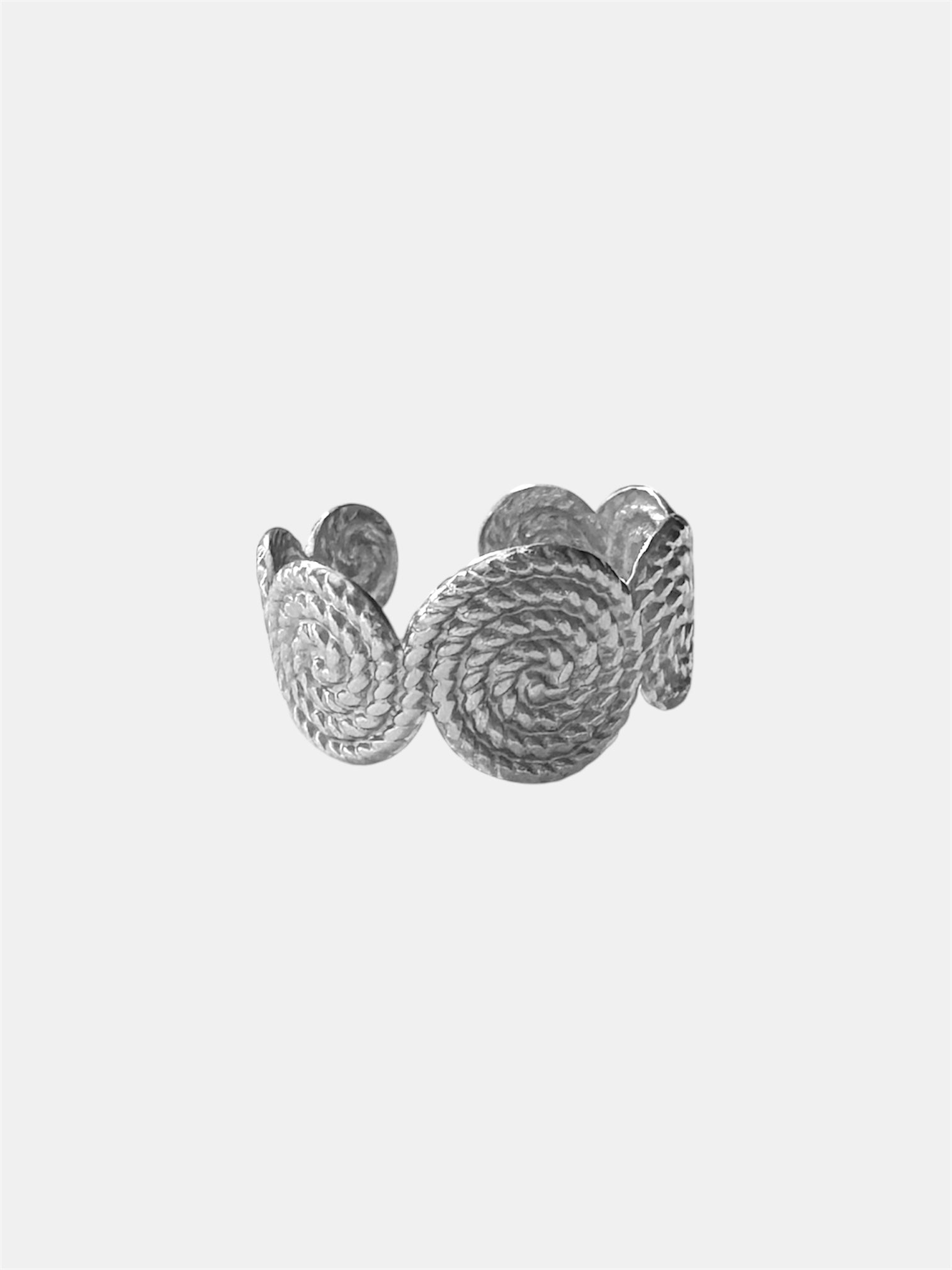 Silver ring with round elements, modern minimal jewelry piece