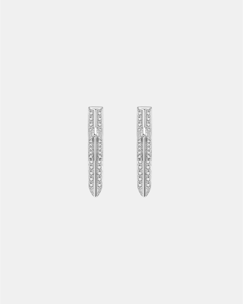 Silver star earrings in sterling silver 925 with zircon stones