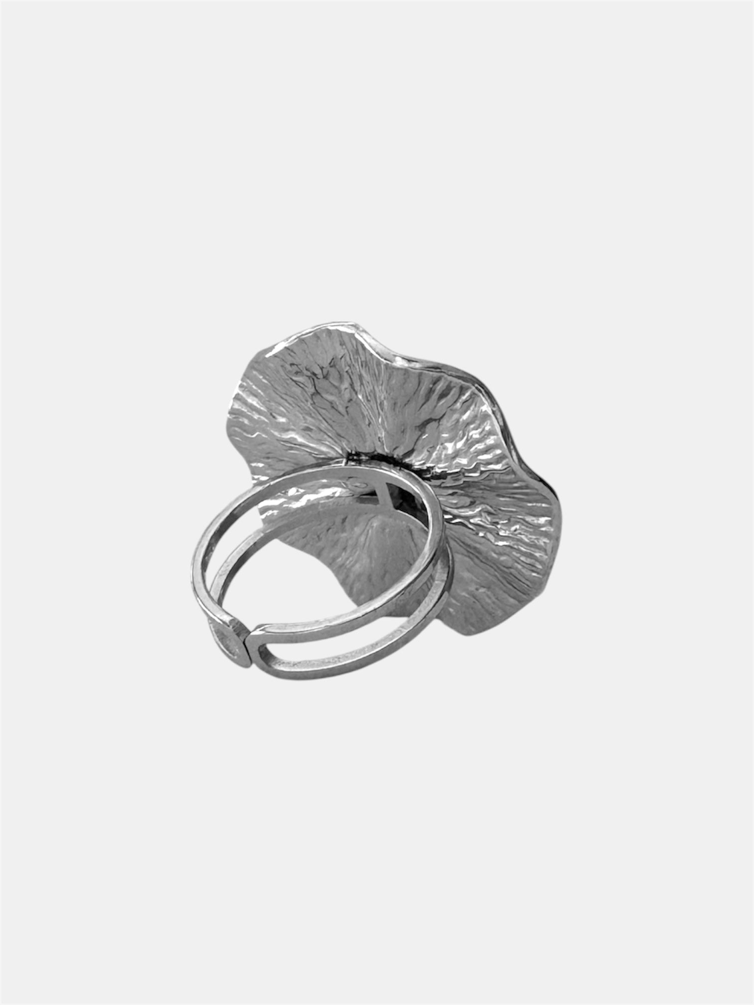 Silver textured metal ring elegant minimalist jewelry design