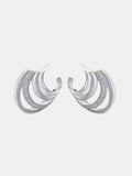 Silver triple hoop earrings modern minimalist jewelry design