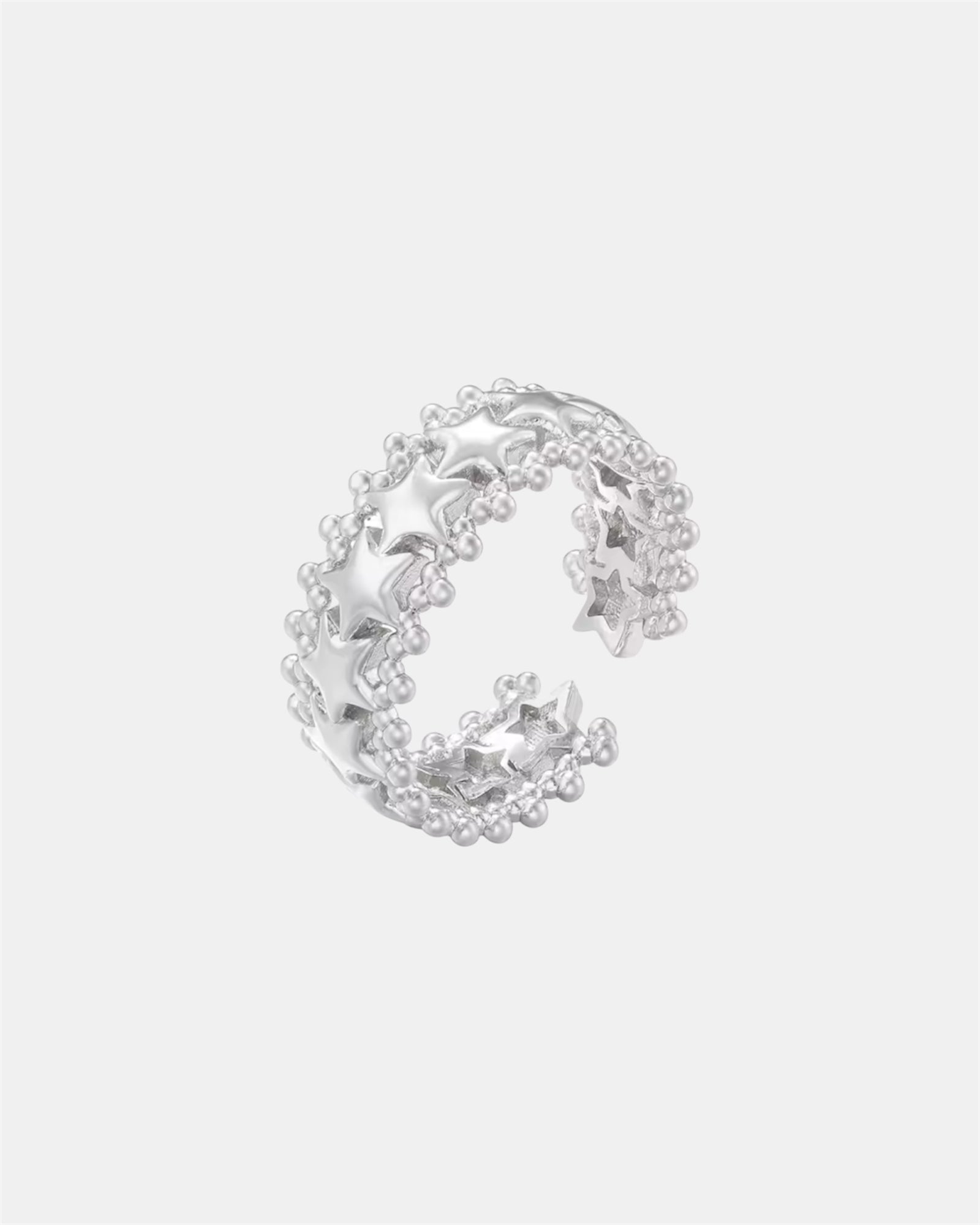 Silver women’s ring with stars elegant celestial jewelry design