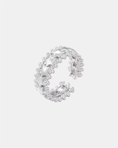 Silver women’s ring with stars elegant celestial jewelry design