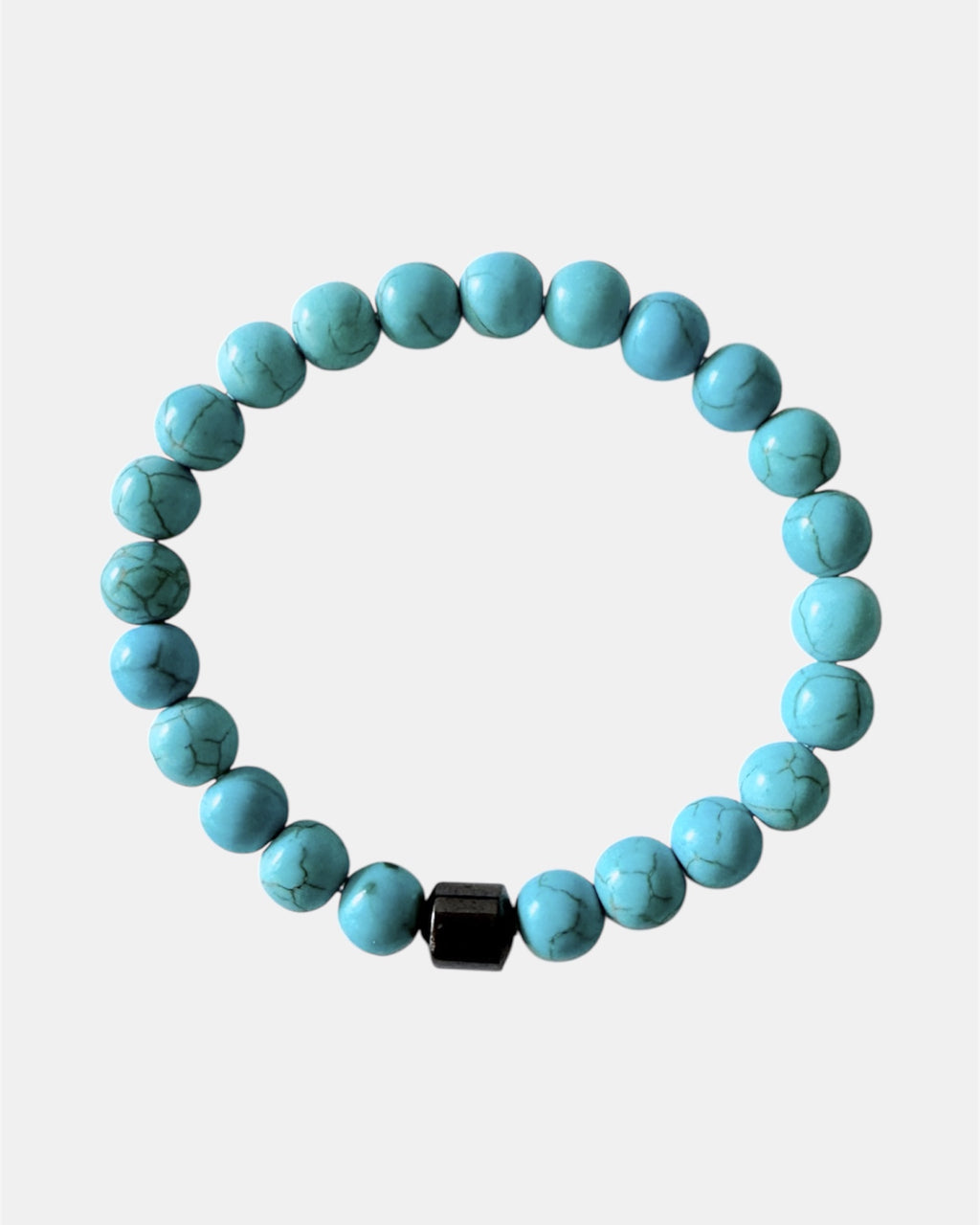 Τιρκουάζ αντρικό βραχιόλι με αιματίτη, μοντέρνο ανδρικό κόσμημα.