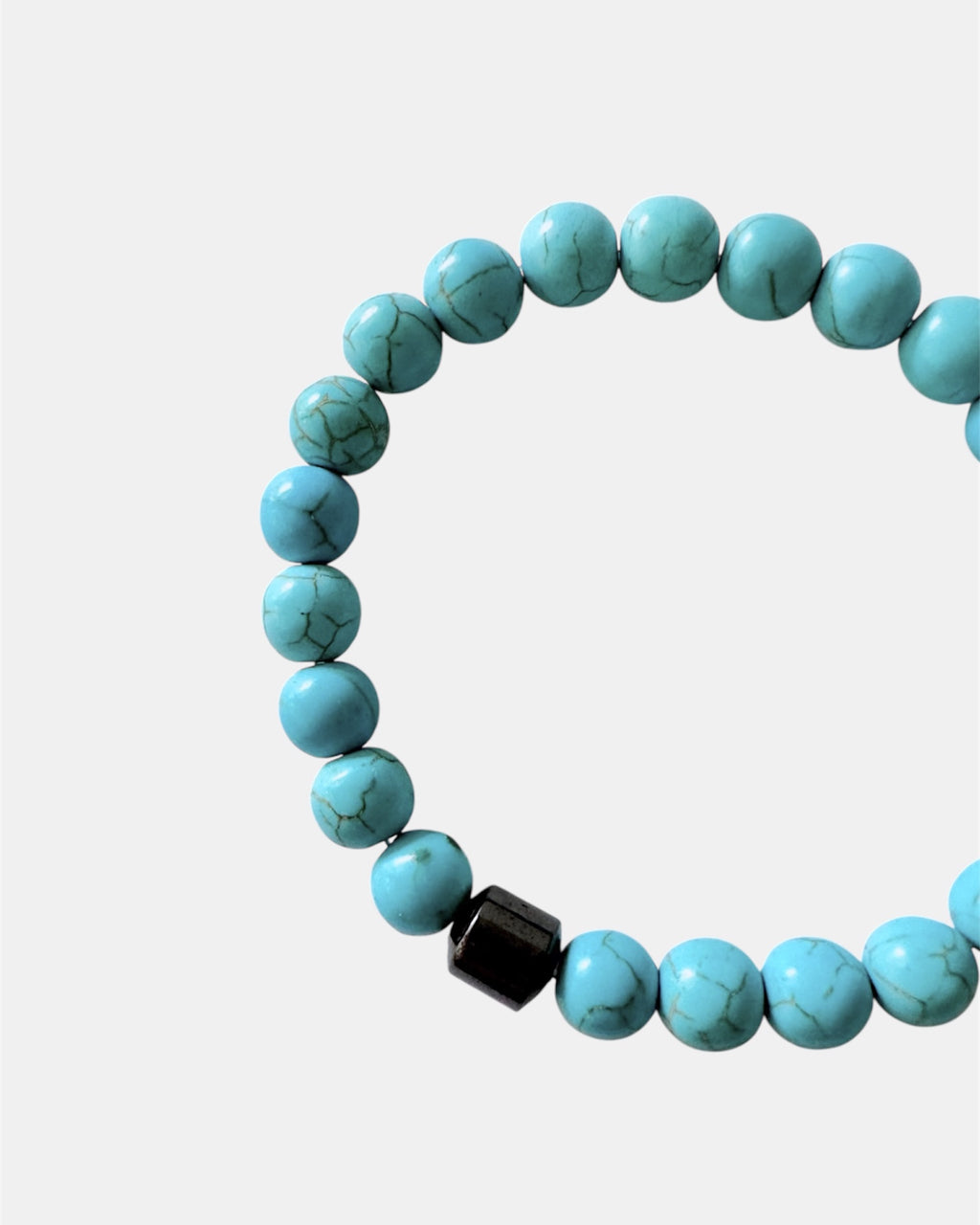 Τιρκουάζ αντρικό βραχιόλι με αιματίτη, μοντέρνο ανδρικό κόσμημα.