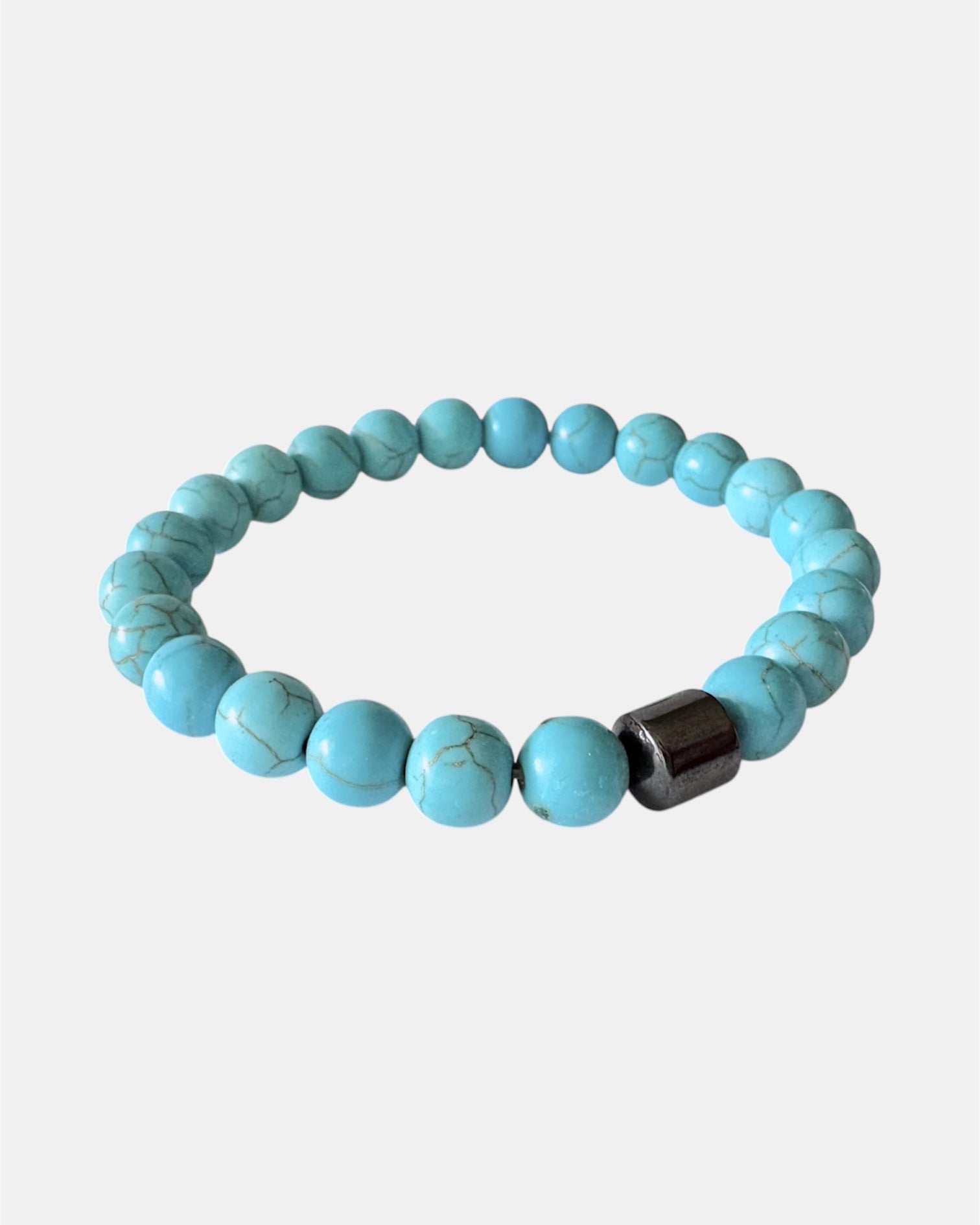 Τιρκουάζ αντρικό βραχιόλι με αιματίτη, μοντέρνο ανδρικό κόσμημα.