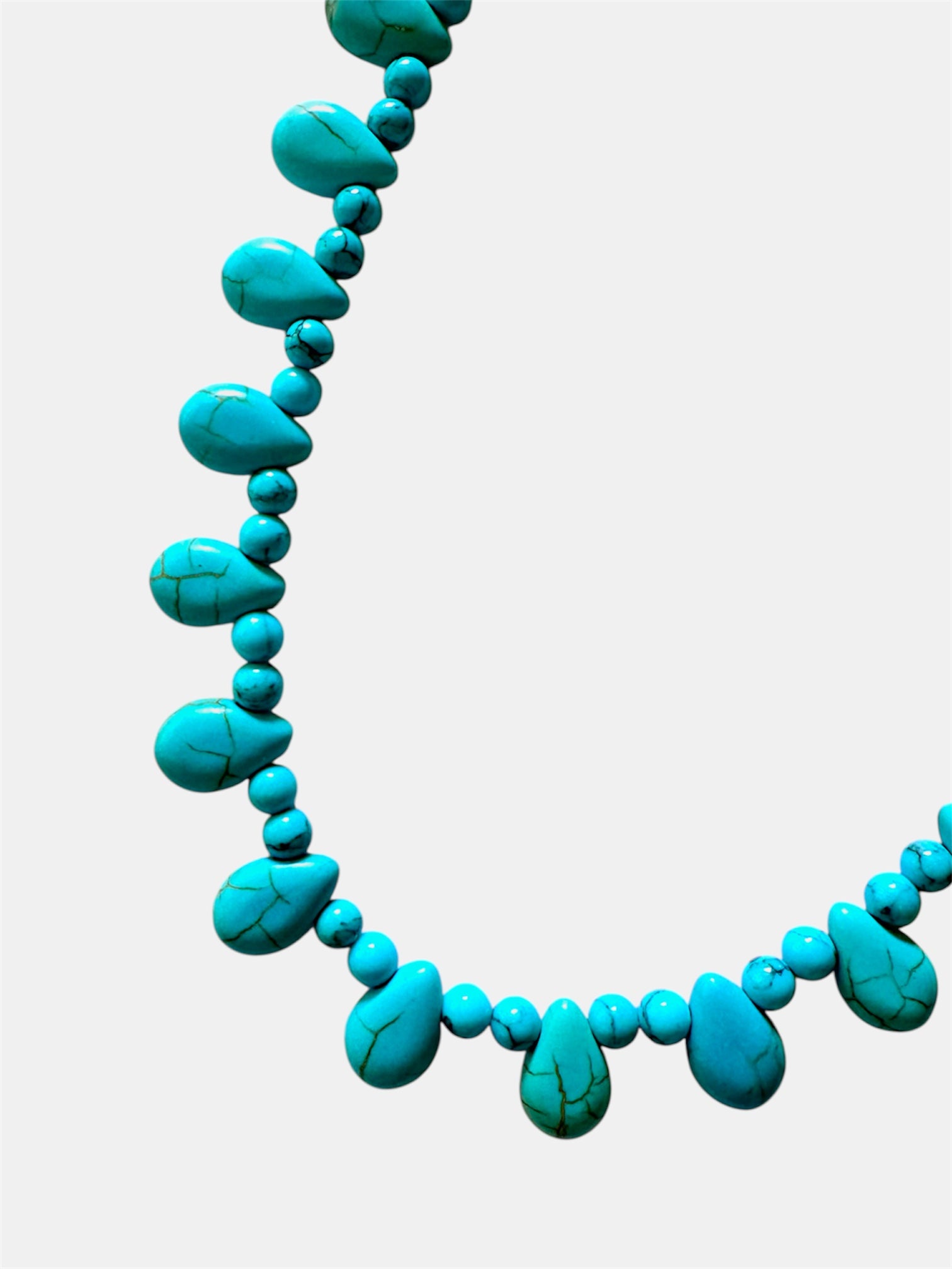 Turquoise necklace featuring teardrop-shaped stones for an elegant look