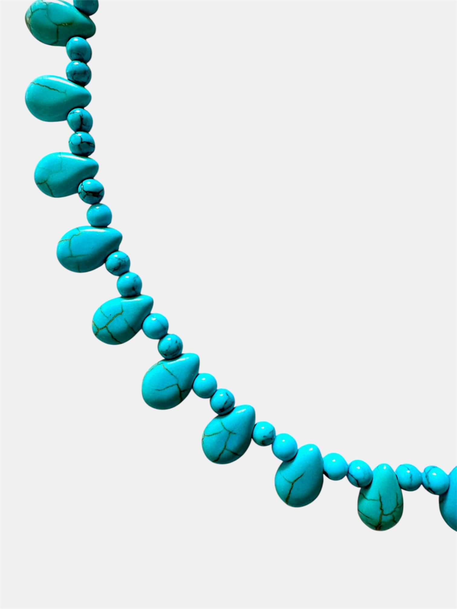 Turquoise necklace featuring teardrop-shaped stones for an elegant look