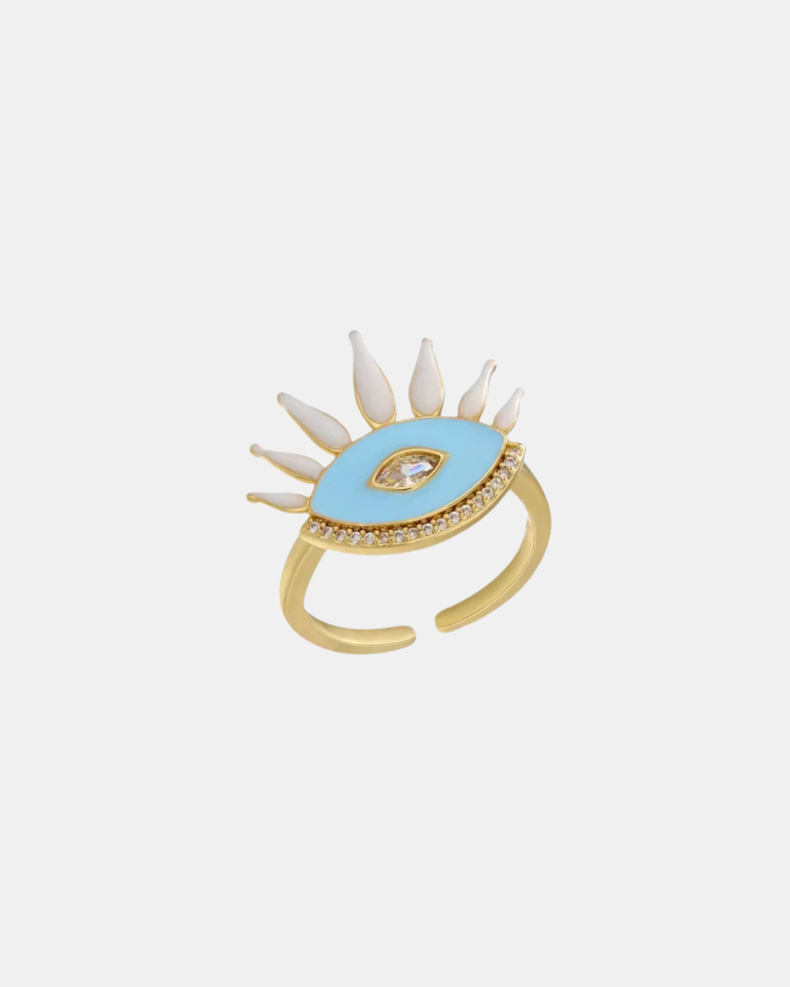Women's gold ring with blue eye