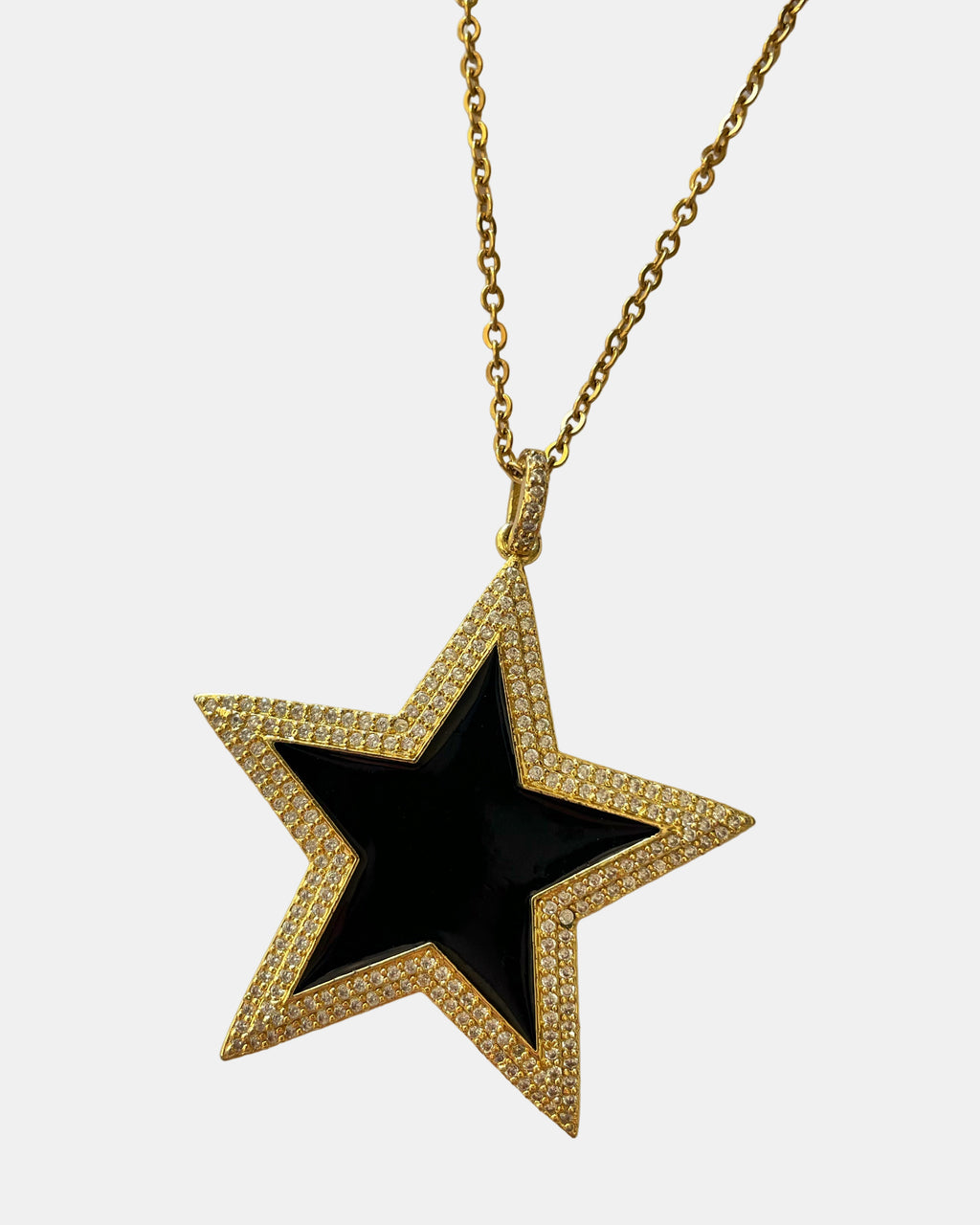 Χειροποίητο γυναικείο χρυσό κολιέ με μενταγιόν αστέρι