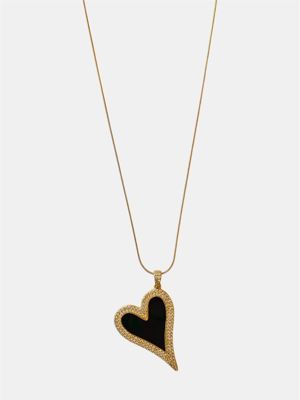 Χειροποίητο γυναικείο χρυσό κολιέ με μενταγιόν καρδιά