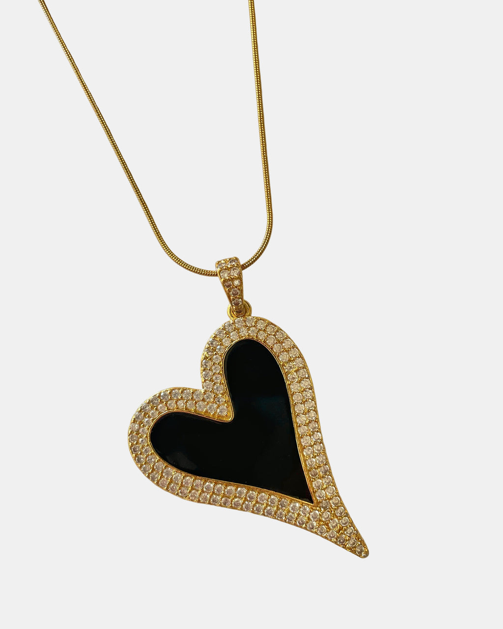 Χειροποίητο γυναικείο χρυσό κολιέ με μενταγιόν καρδιά