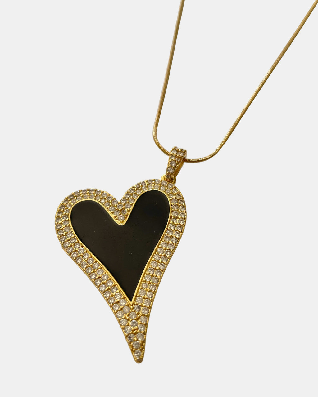 Χειροποίητο γυναικείο χρυσό κολιέ με μενταγιόν καρδιά